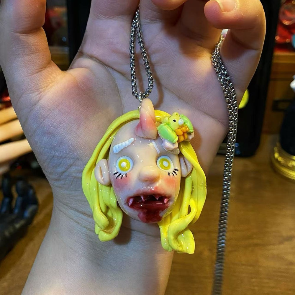 Yellow Unicorn Doll Necklace