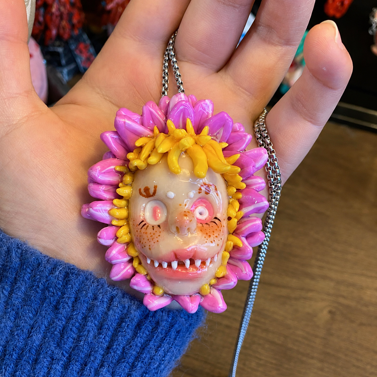 Purple Flower Monster Charm