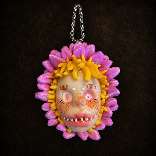Purple Flower Monster Charm