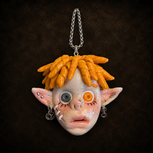 Orange Hair Elf Face Charm