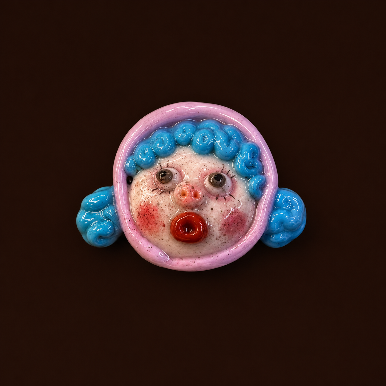 Handmade Blue Brain Bonnet Monster Ring