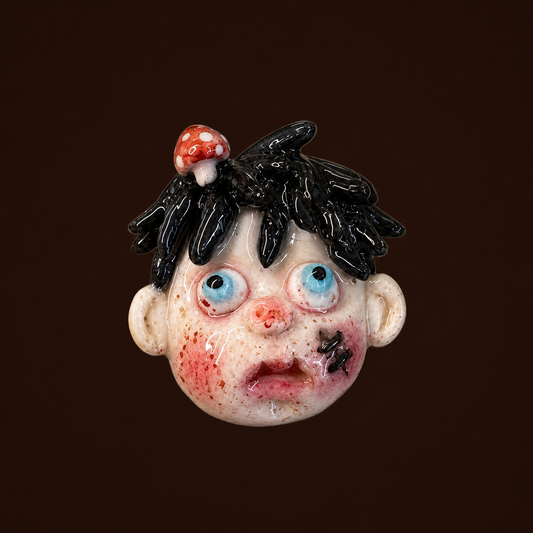 Handmade Cherry Top Shocked Boy Face Ring