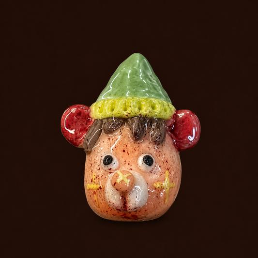 Handmade Green Witch Pig Monster Statement Ring