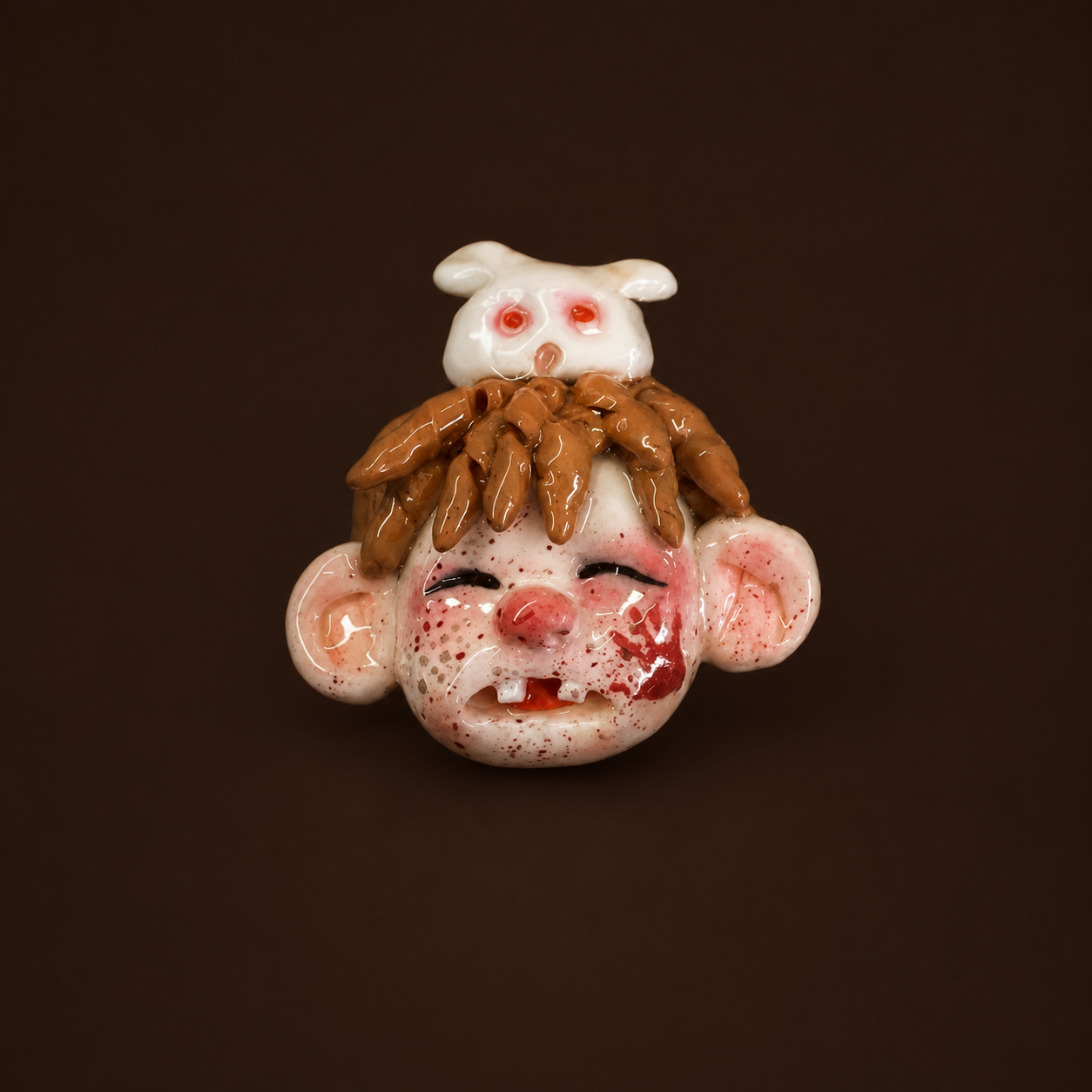 Handmade Bloody Crying Boy Bunny Ring