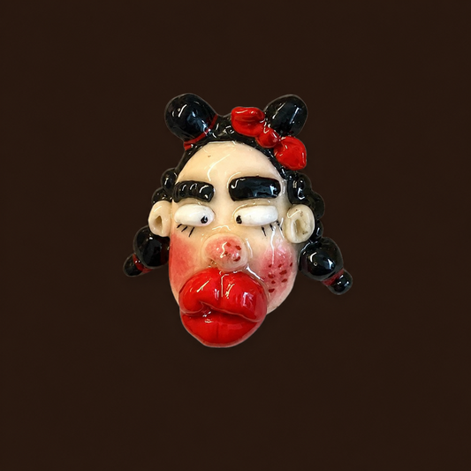 Handmade Red Lips Bow Hair Doll Ring