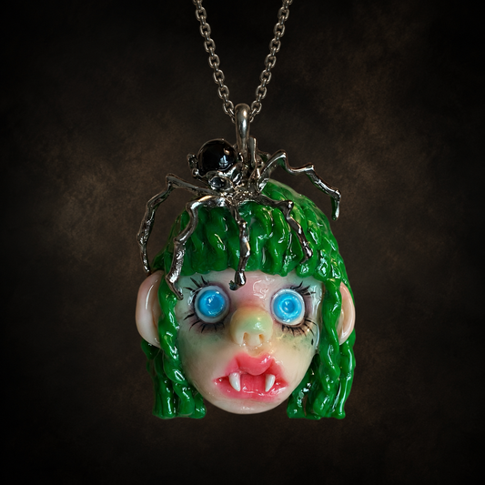 Green Spider Vampire Pendant