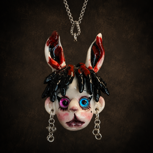 Harlequin Bunny Creepy Cute Charm