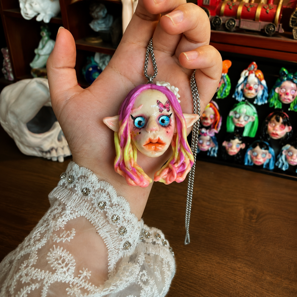 Pastel Elf Doll Necklace