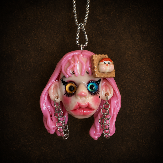 Pink Dark Doll Necklace
