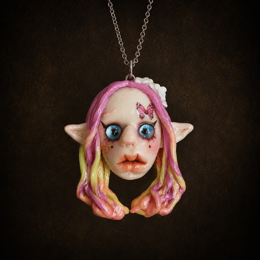 Pastel Elf Doll Necklace