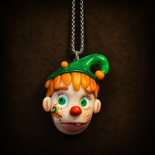 Green Hat Clown Necklace
