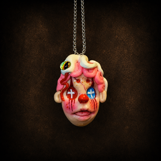 Gothic Clown Doll Necklace