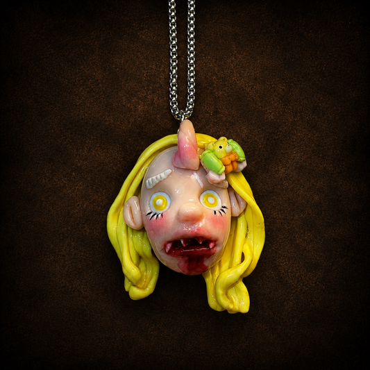 Yellow Unicorn Doll Necklace