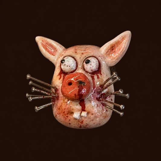 Handmade Spiky Whisker Pig Monster Ring