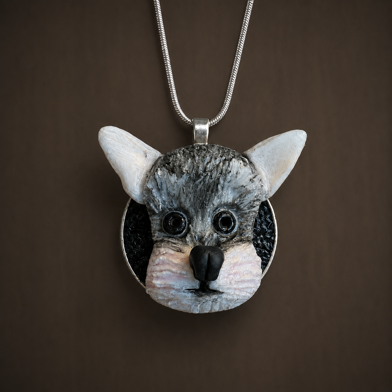Odd Mini Schnauzer - Handmade Polymer Clay DOG Pendant