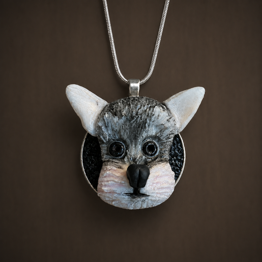 Odd Mini Schnauzer - Handmade Polymer Clay DOG Pendant