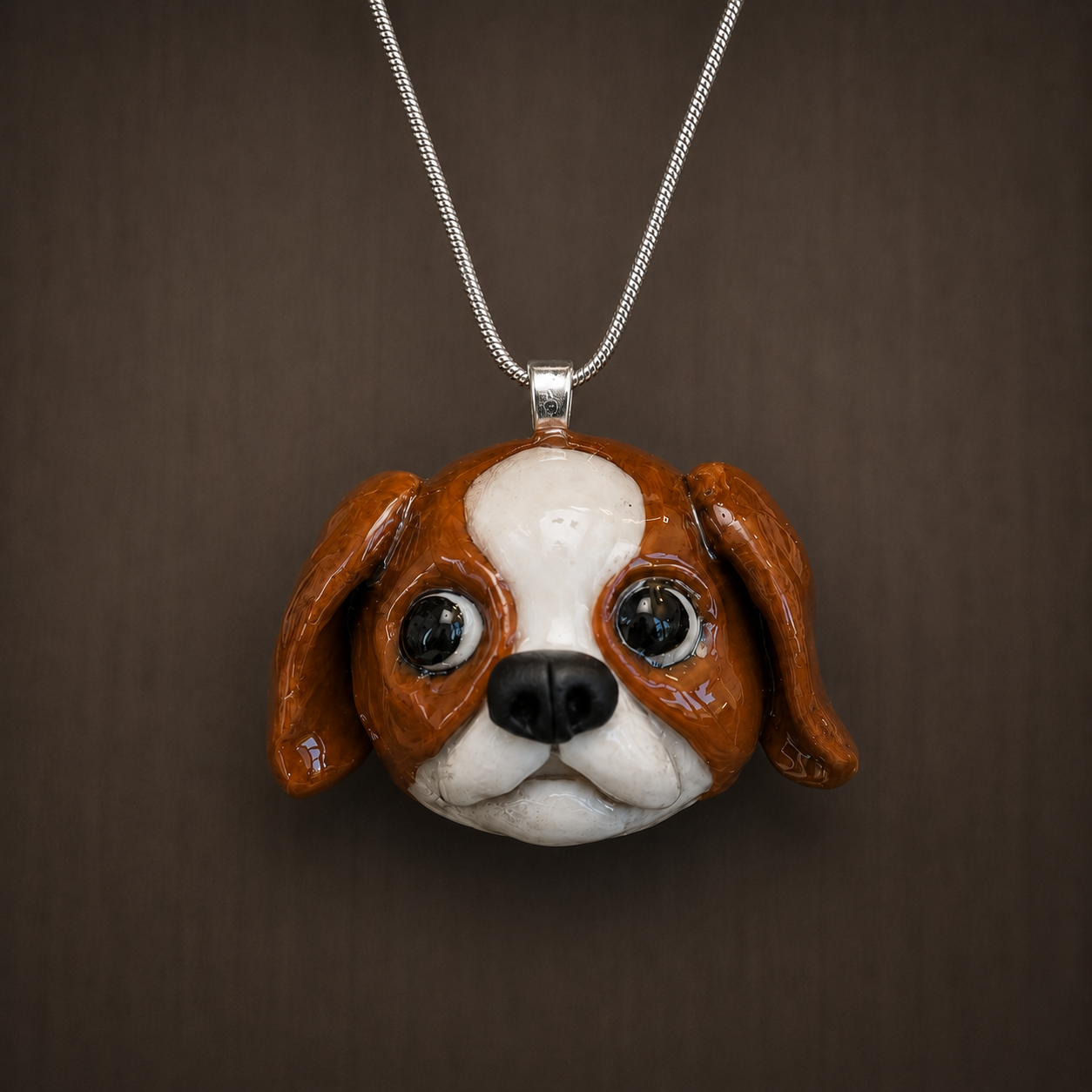 Sweet Puppy Necklace - Handmade Polymer Clay DOG Pendant