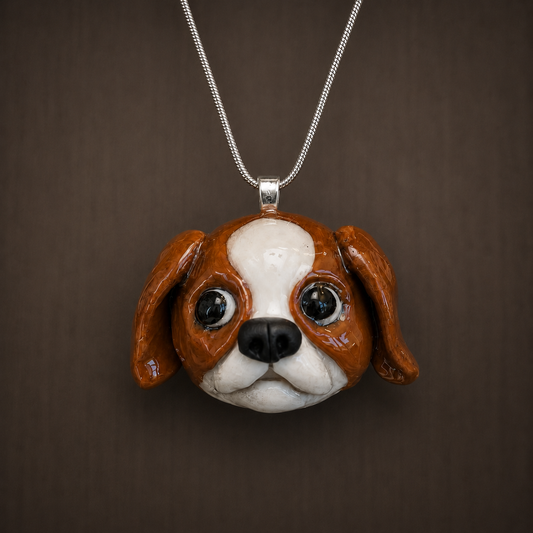 Sweet Puppy Necklace - Handmade Polymer Clay DOG Pendant