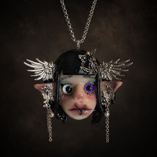 Raven the Winged Doll Necklace