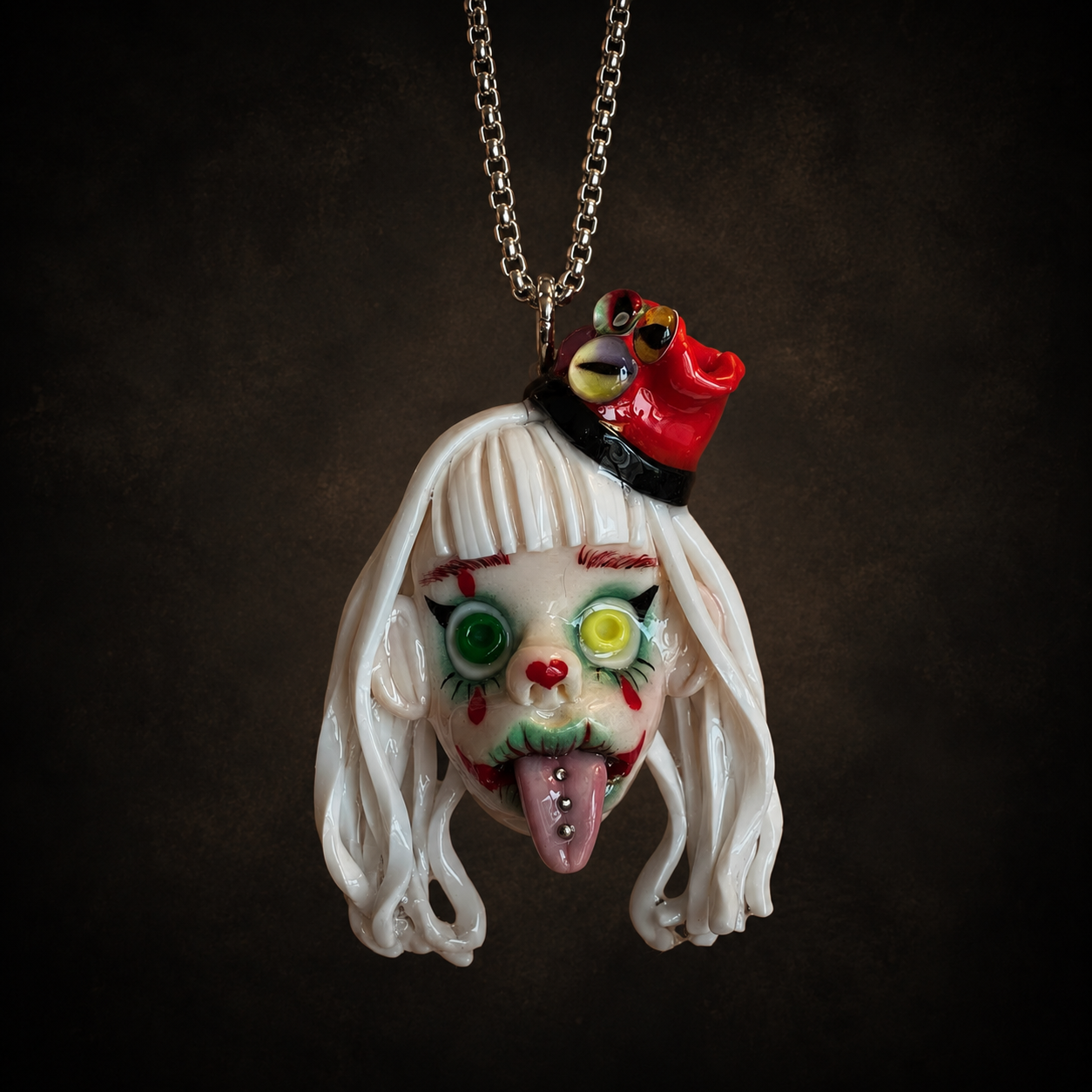 Jinx the Clown Doll Necklace