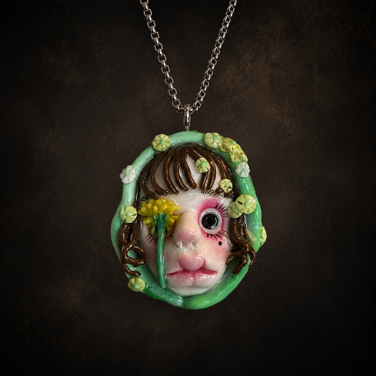 Flora the Flower-Eyed Doll Necklace
