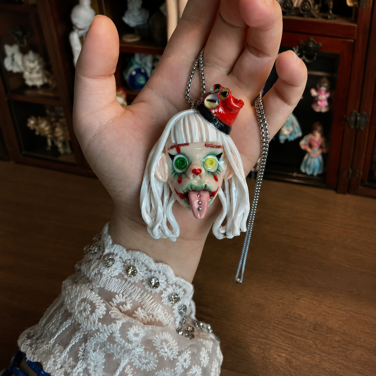 Jinx the Clown Doll Necklace