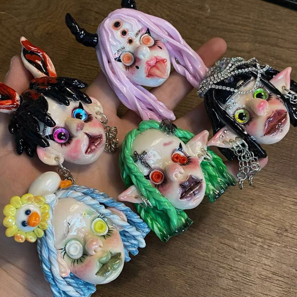 Blue Haired Flower Duck Doll Charm