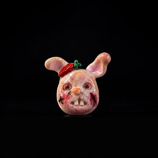 Handmade Bloody Bunny Monster Face Ring