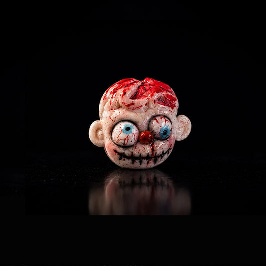 Handmade Exposed Brain Zombie Face Ring